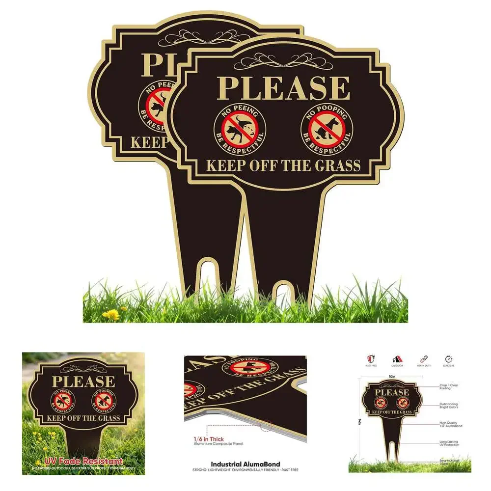 Dog No Poop Sign 10X14 Inches Aluminum Composite Waterproof Yard Respectful Lawn
